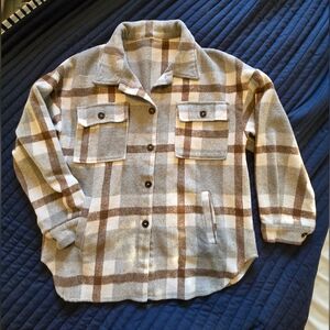 Women's Plaid Button-Up Jacket